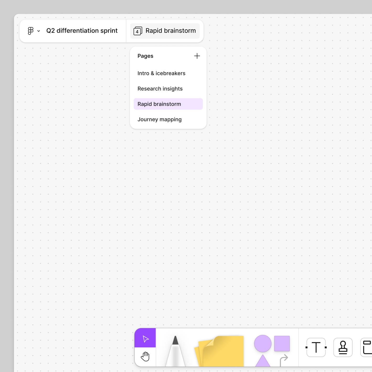 Lista de páginas en un archivo FigJam en nuevo diseño.png